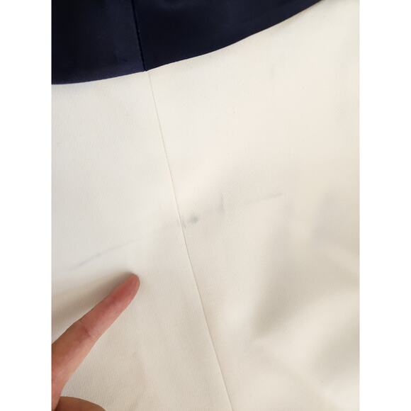 NWD L'AGENCE Single-button Contrast Lapel Smoking Blazer Size 2 White #1K458 - Picture 6 of 13